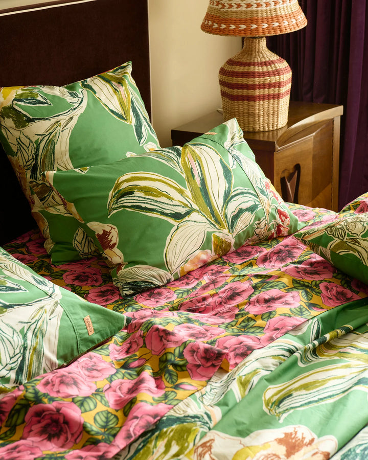 Kip & Co Somerset Green Organic Cotton Pillowcases Set