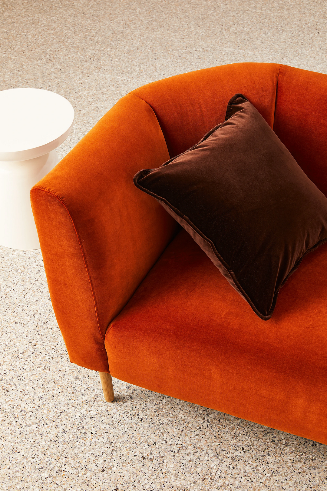 Hommey Velvet Cushion - Chocolate