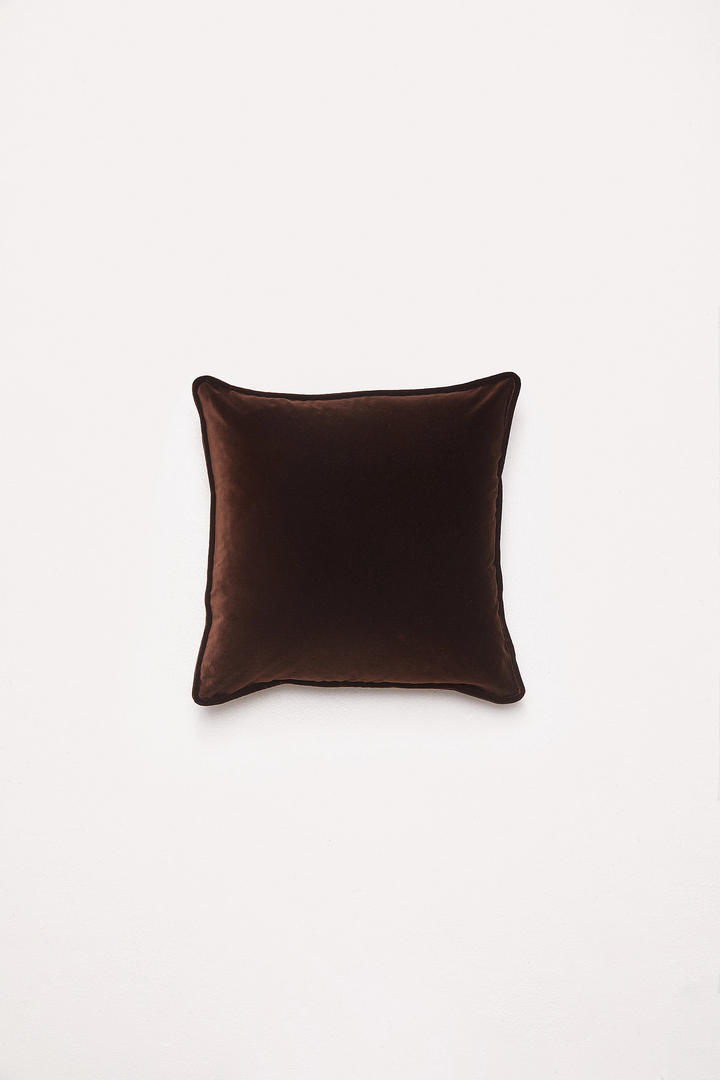 Hommey Velvet Cushion - Chocolate