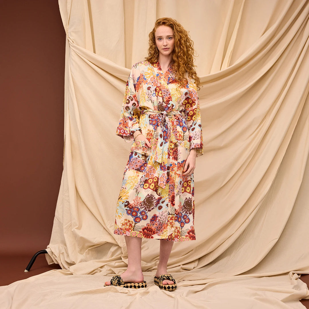 Sage x Clare Cora Cotton Robe - Pearl