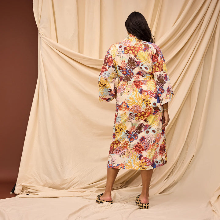 Sage x Clare Cora Cotton Robe - Pearl