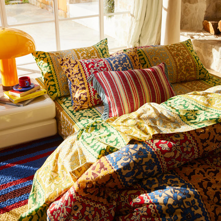 Sage x Clare Selene Woven Cushion - Crimson