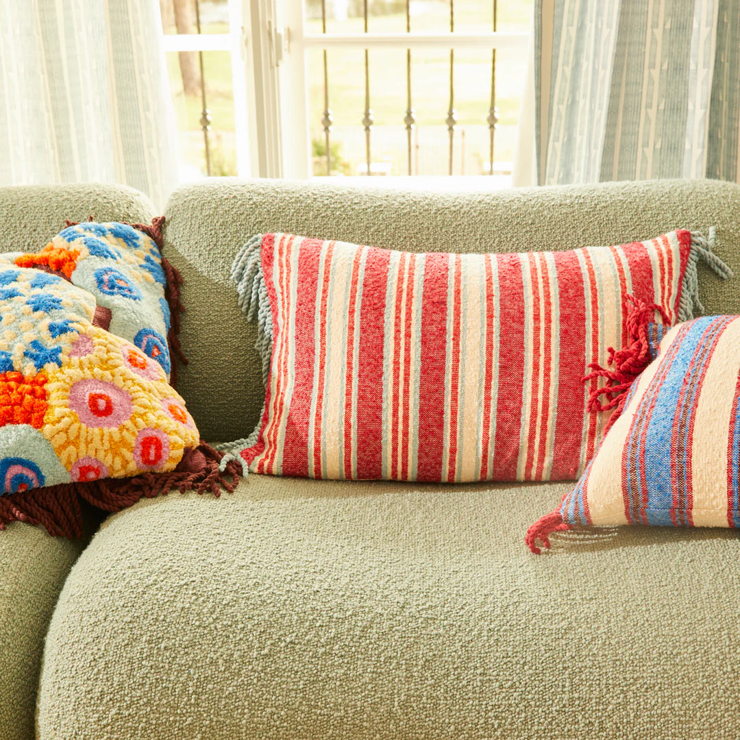 Sage x Clare Selene Woven Cushion - Crimson