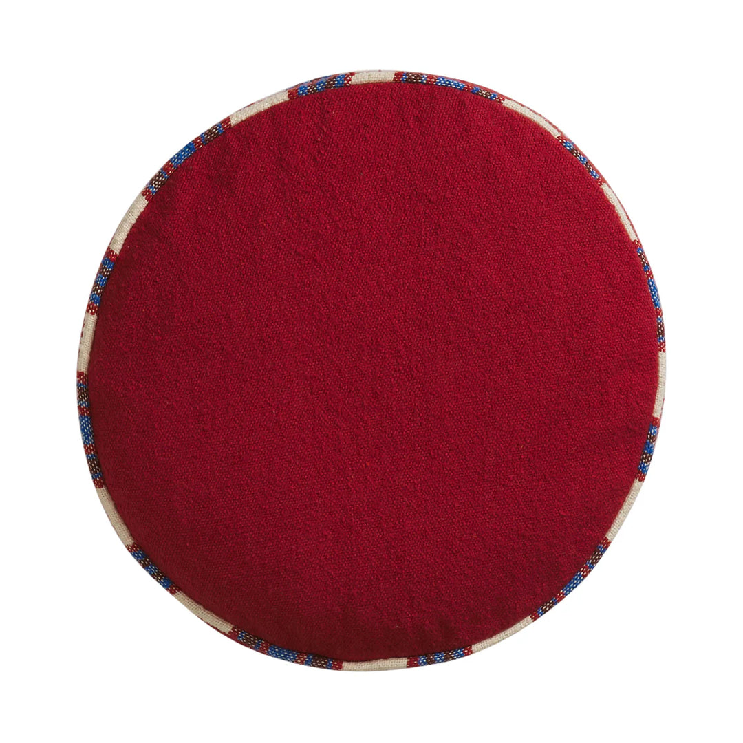 Sage x Clare Delana Round Cushion - Crimson