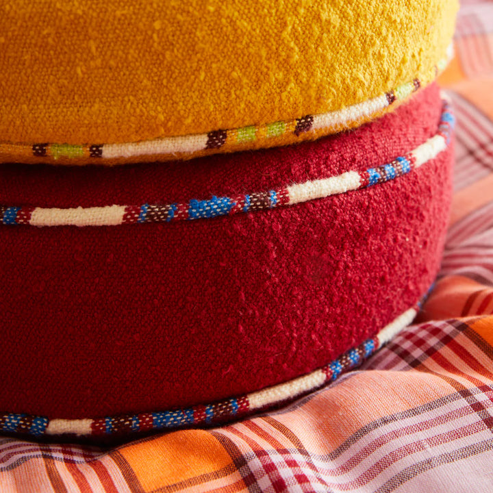 Sage x Clare Delana Round Cushion - Crimson