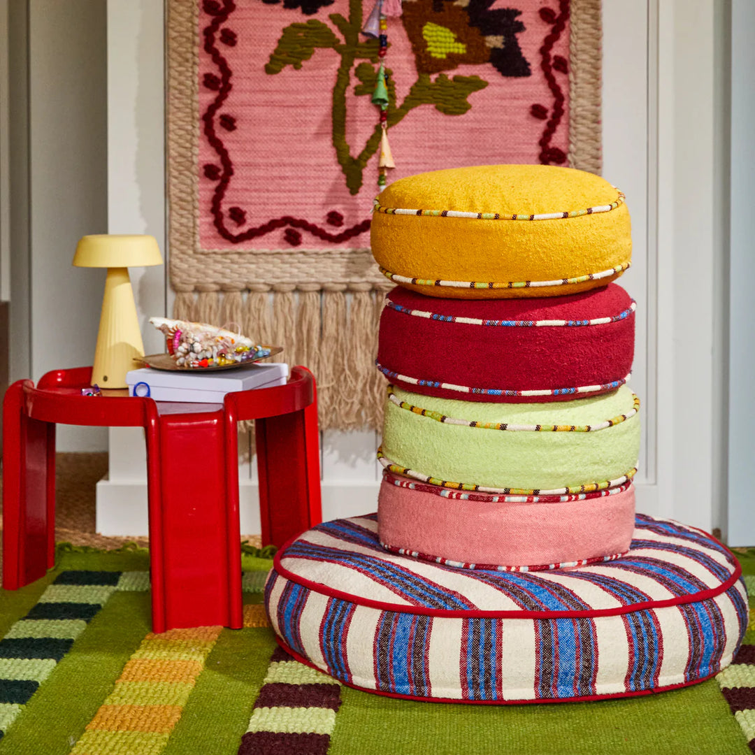 Sage x Clare Delana Round Cushion - Crimson