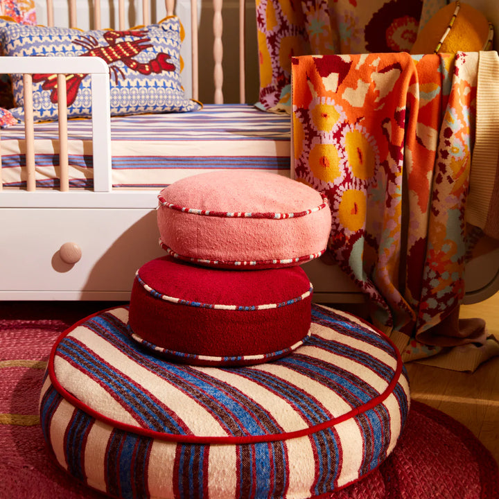 Sage x Clare Delana Round Cushion - Crimson