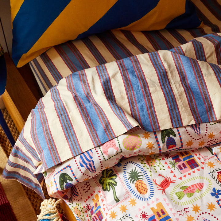 Sage x Clare Selene Cotton Fitted Sheet - Azure