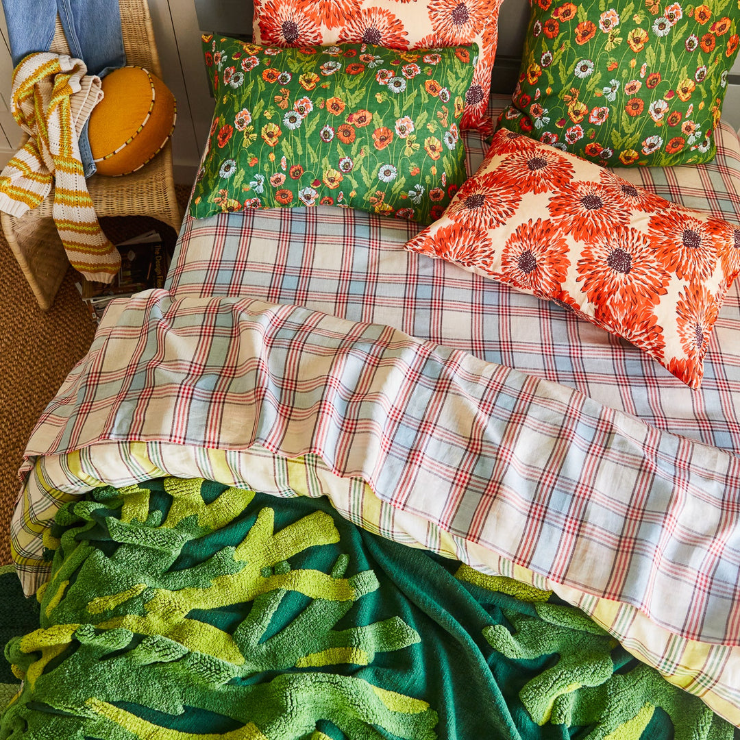 Sage x Clare Isla Linen Fitted Sheet - Cerulean