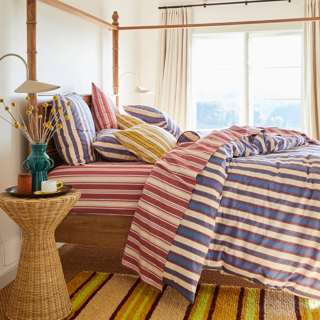 Sage x Clare Selene Cotton Fitted Sheet - Crimson