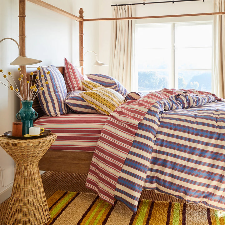 Sage x Clare Selene Cotton Fitted Sheet - Crimson