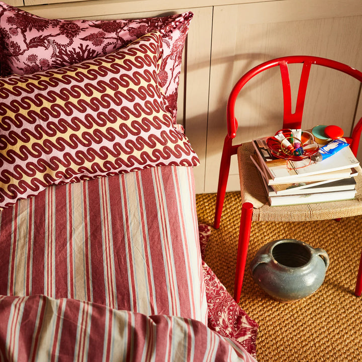 Sage x Clare Selene Cotton Fitted Sheet - Crimson