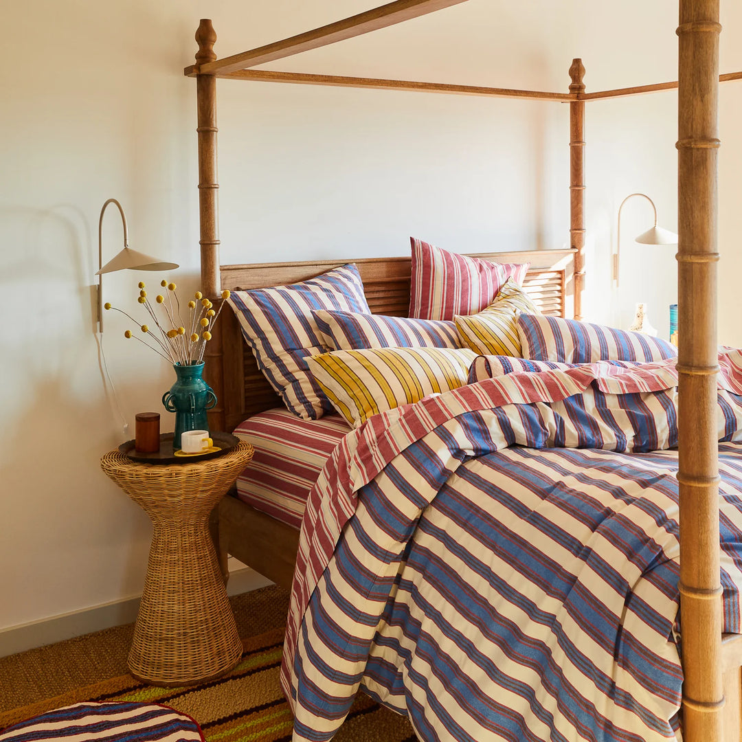 Sage x Clare Selene Cotton Fitted Sheet - Crimson