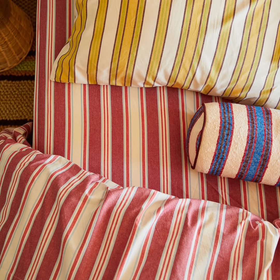Sage x Clare Selene Cotton Fitted Sheet - Crimson