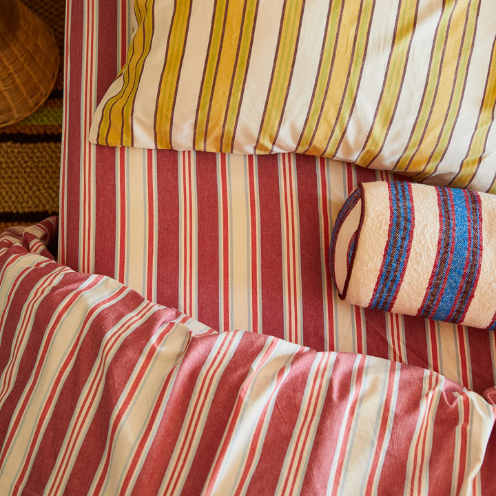 Sage x Clare Selene Cotton Fitted Sheet - Crimson