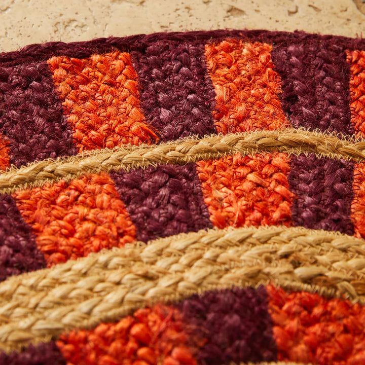 Sage x Clare Fernanda Jute Mat - Crimson