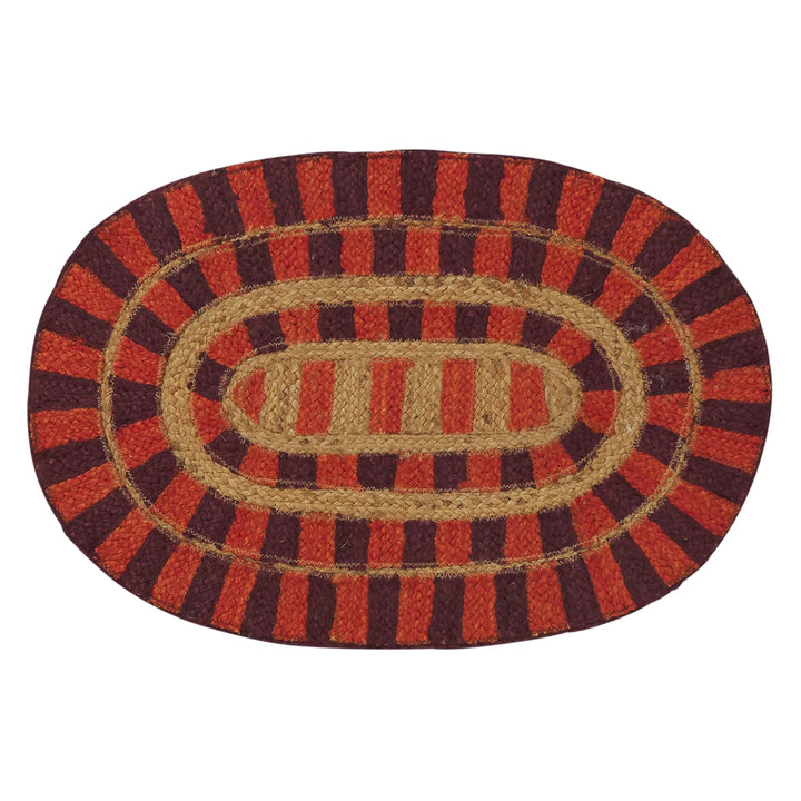 Sage x Clare Fernanda Jute Mat - Crimson