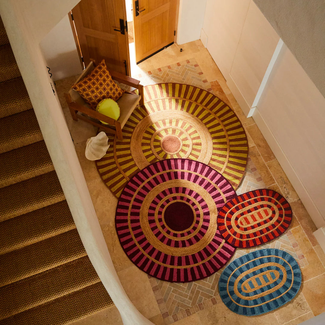 Sage x Clare Fernanda Jute Mat - Cerulean