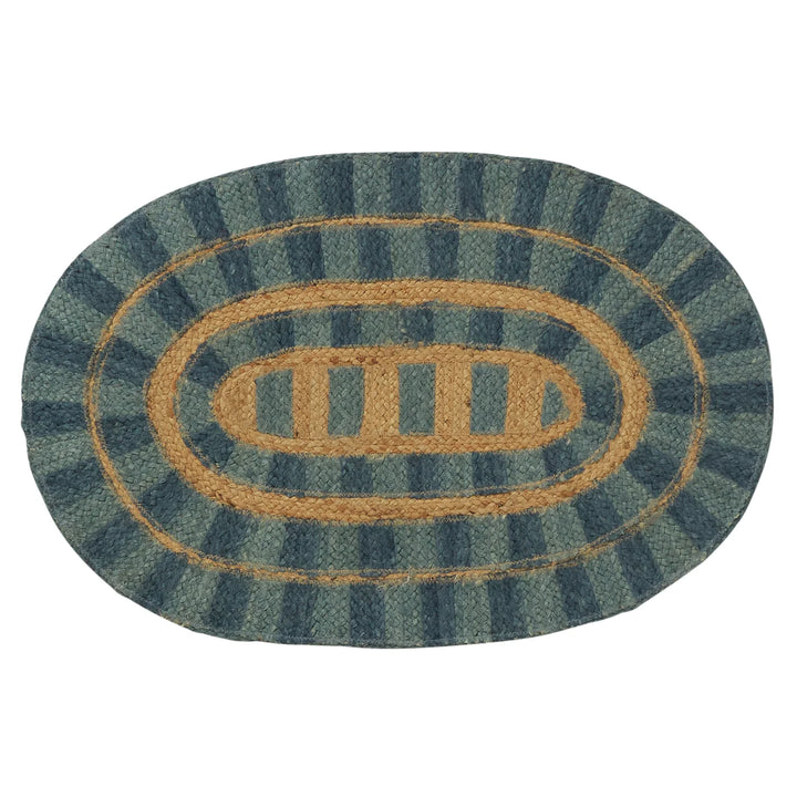 Sage x Clare Fernanda Jute Mat - Cerulean
