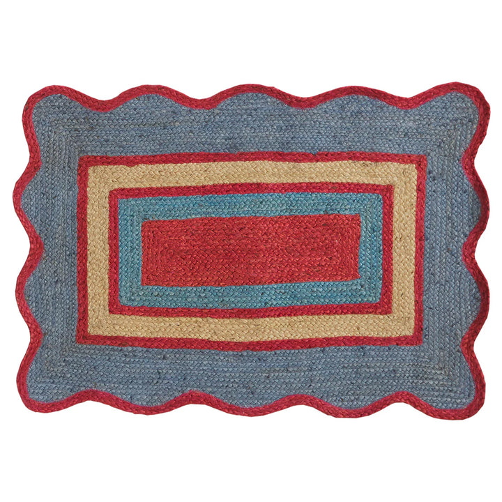 Sage x Clare Melvie Jute Mat - Cerulean - Doormats