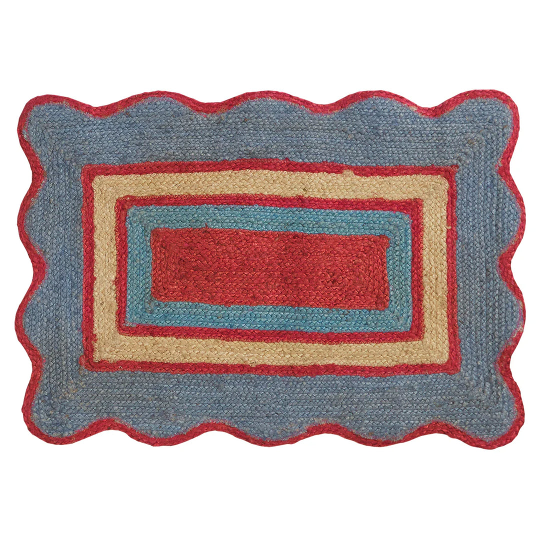 Sage x Clare Melvie Jute Mat - Cerulean