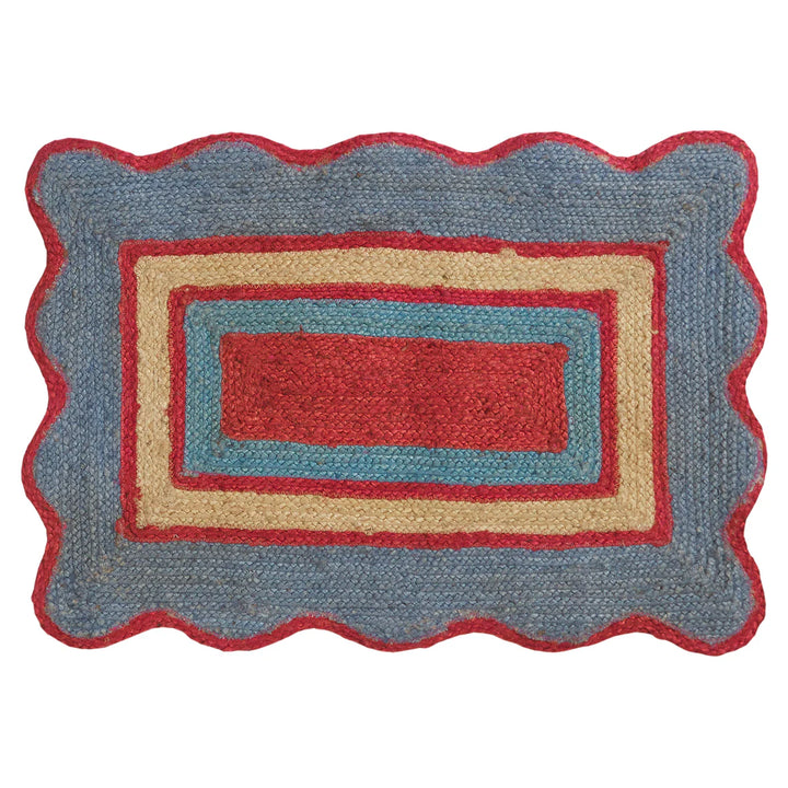 Sage x Clare Melvie Jute Mat - Cerulean