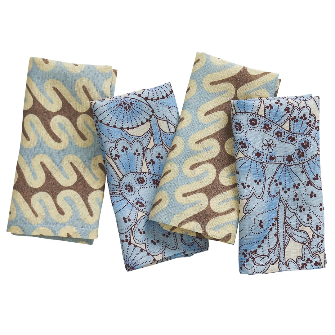 Sage x Clare Lucia Napkin Set - Cerulean