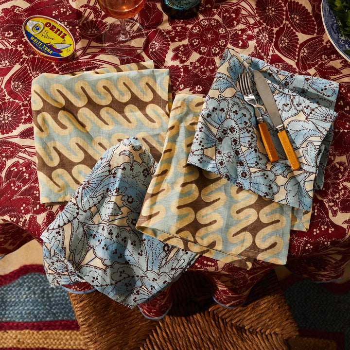 Sage x Clare Lucia Napkin Set - Cerulean