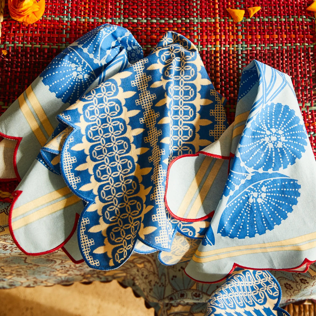 Sage x Clare Elena Napkin Set - Cerulean
