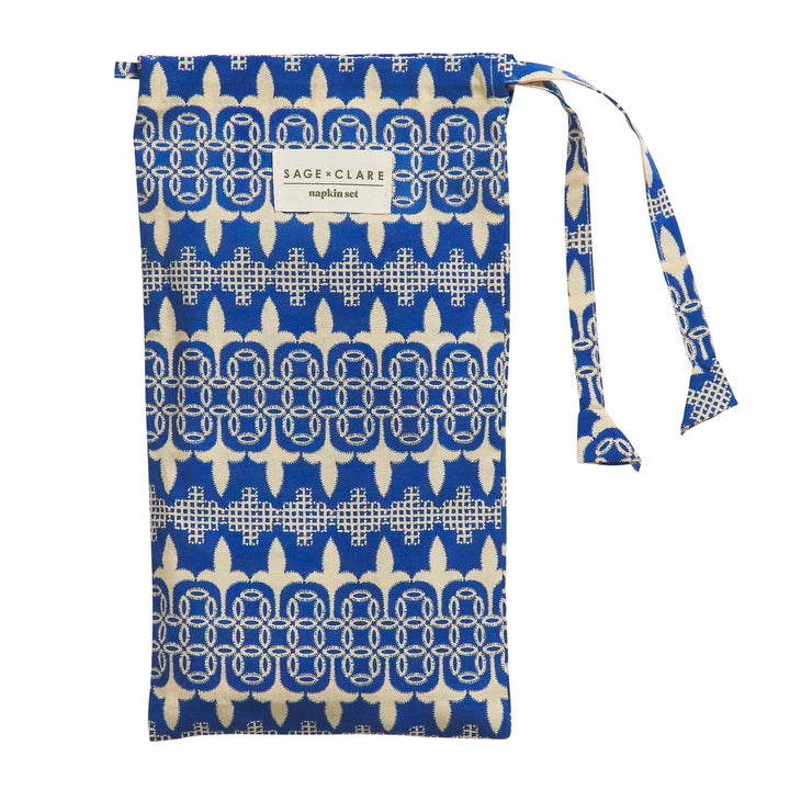 Sage x Clare Elena Napkin Set - Cerulean