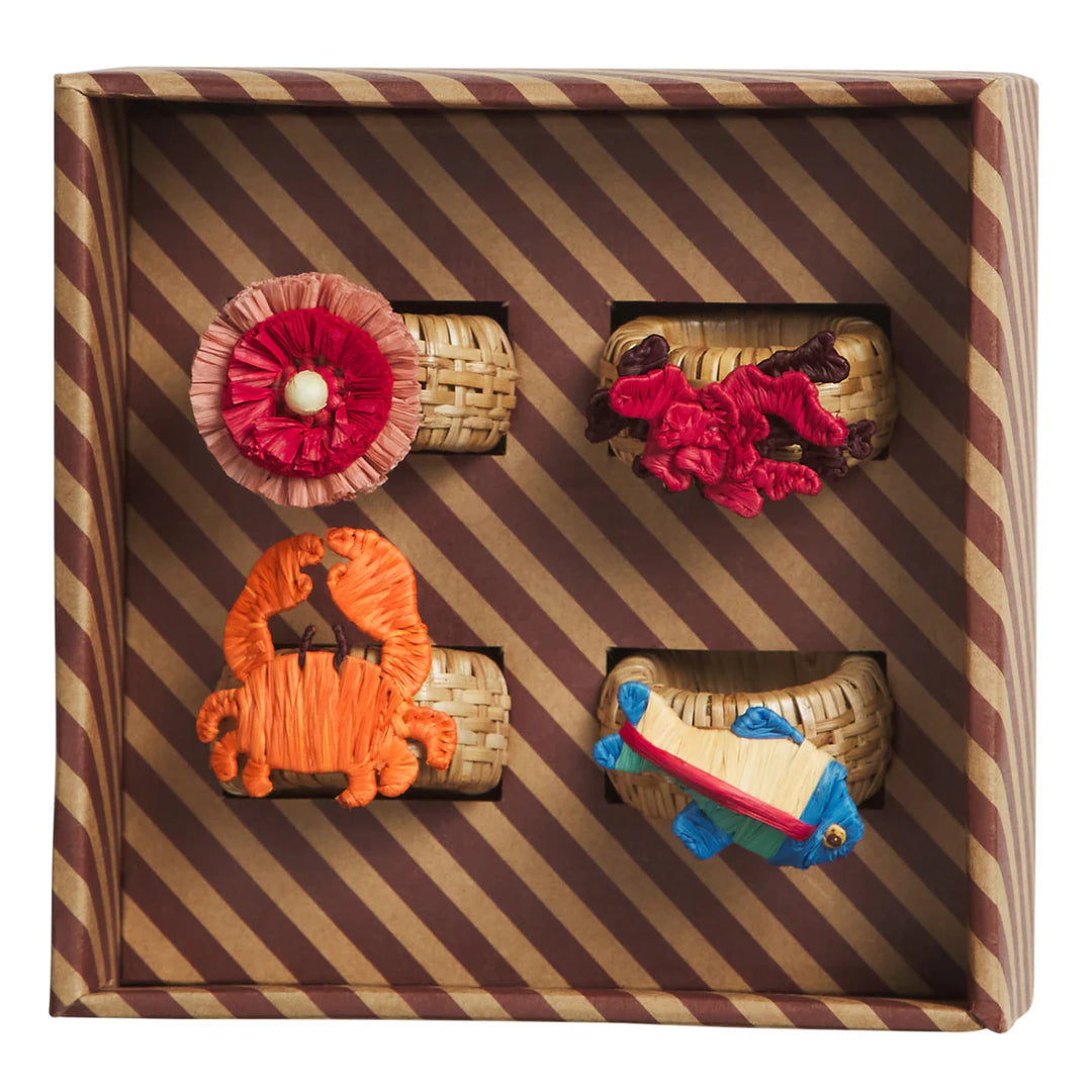 Sage x Clare Aria Napkin Ring Set - Flame