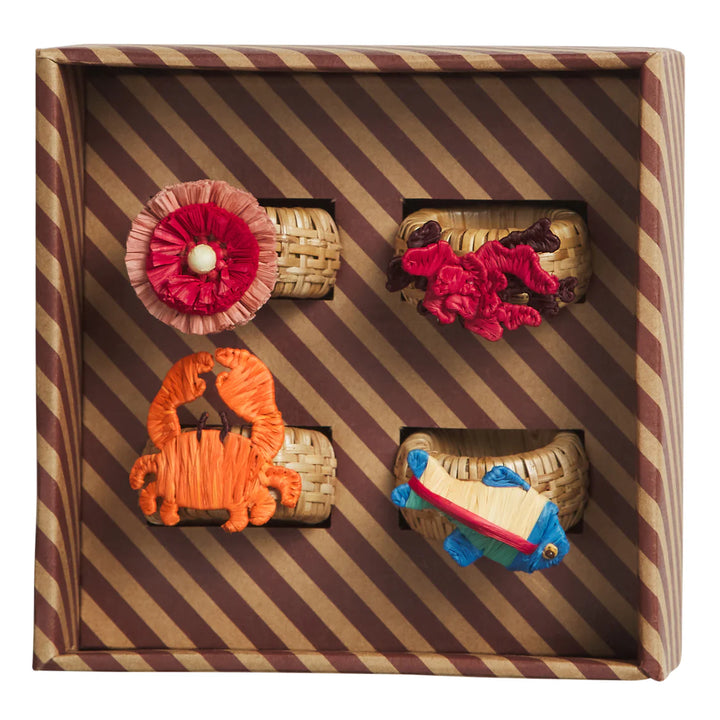Sage x Clare Aria Napkin Ring Set - Flame