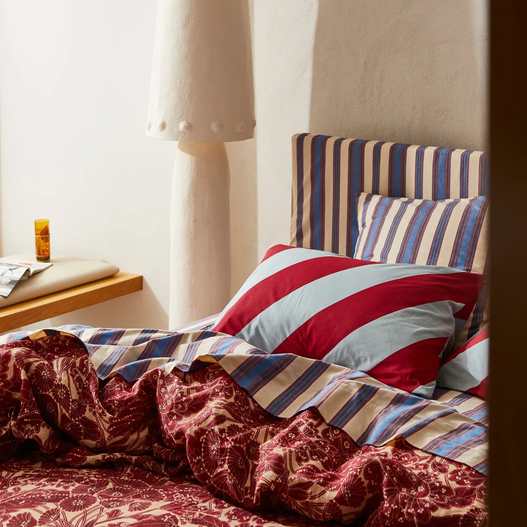 Sage x Clare Clarice Cotton Pillowcase Set - Crimson
