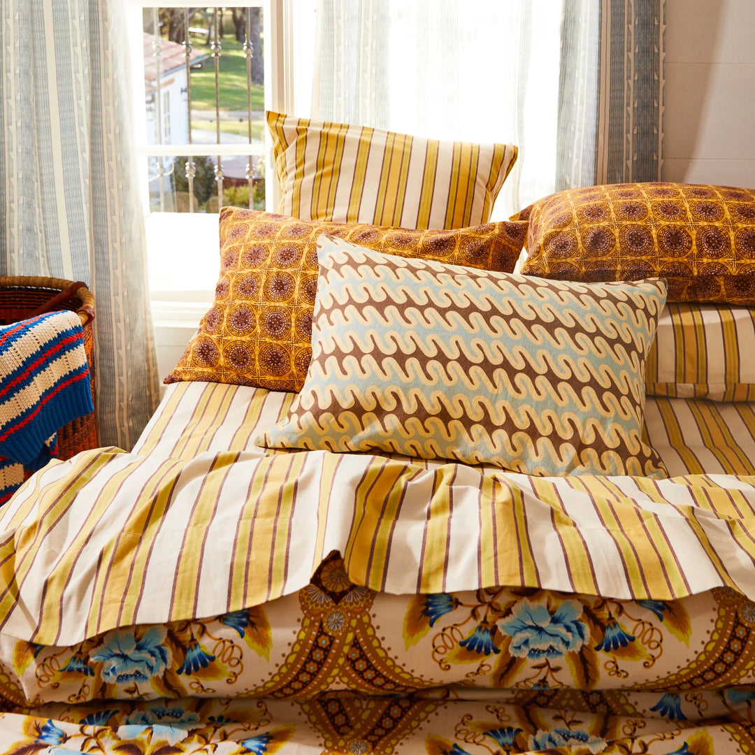 Sage x Clare Marzia Linen Pillowcase Set - Cerulean