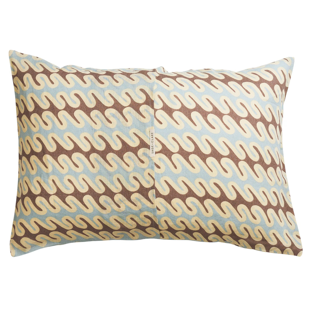 Sage x Clare Marzia Linen Pillowcase Set - Cerulean