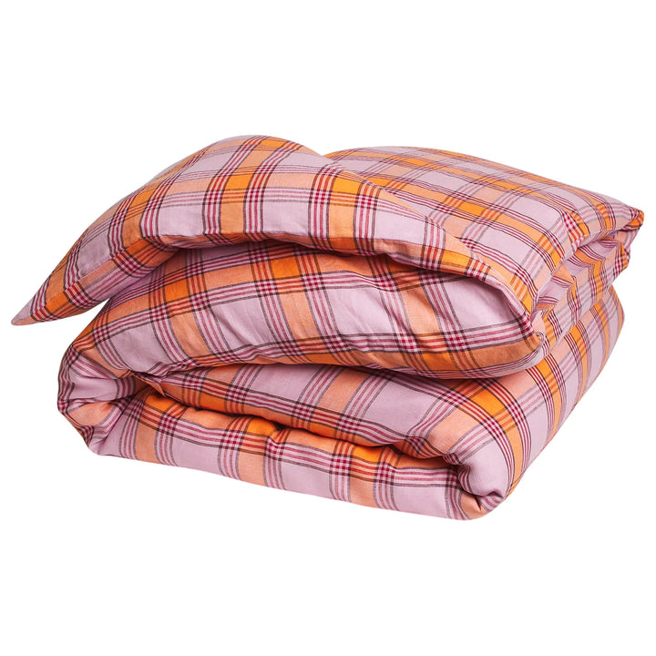 Sage x Clare Isla Linen Quilt Cover - Vivid Coral