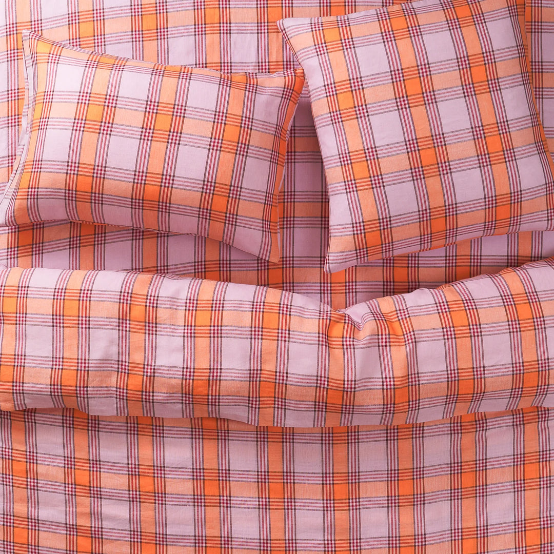 Sage x Clare Isla Linen Fitted Sheet - Vivid Coral
