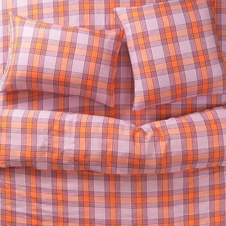 Sage x Clare Isla Linen Fitted Sheet - Vivid Coral
