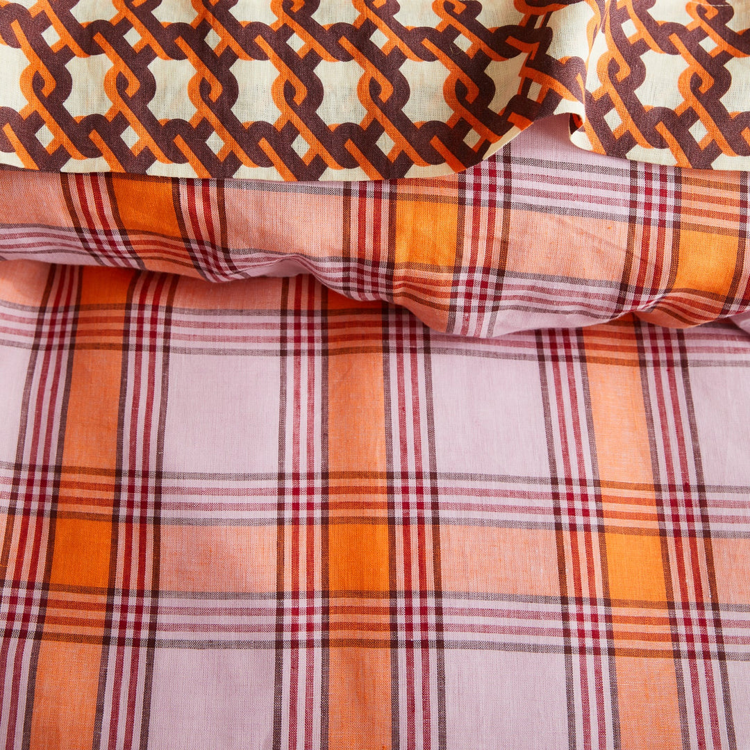 Sage x Clare Isla Linen Quilt Cover - Vivid Coral