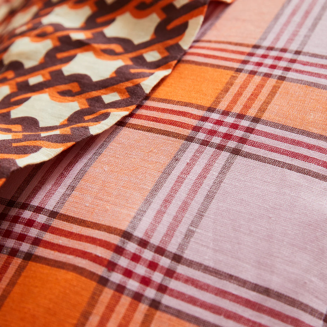 Sage x Clare Isla Linen Quilt Cover - Vivid Coral