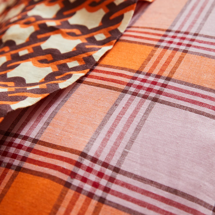 Sage x Clare Isla Linen Quilt Cover - Vivid Coral