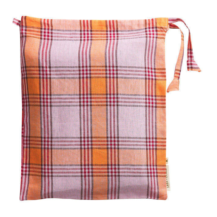 Sage x Clare Isla Linen Fitted Sheet - Vivid Coral