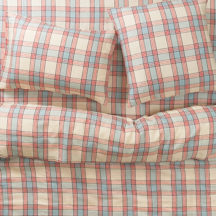 Sage x Clare Isla Linen Quilt Cover - Cerulean
