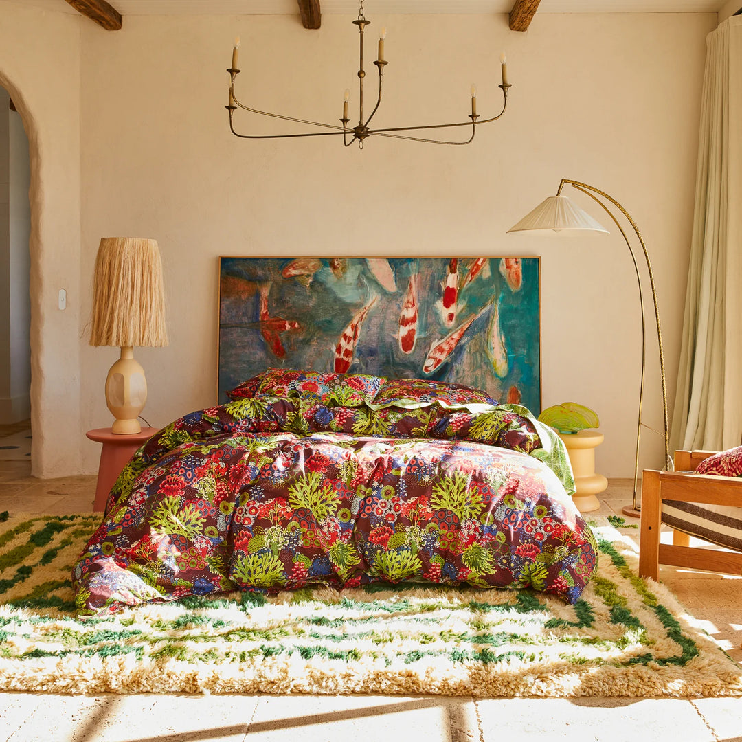 Sage x Clare Cora Cotton Quilt Cover - Garnet