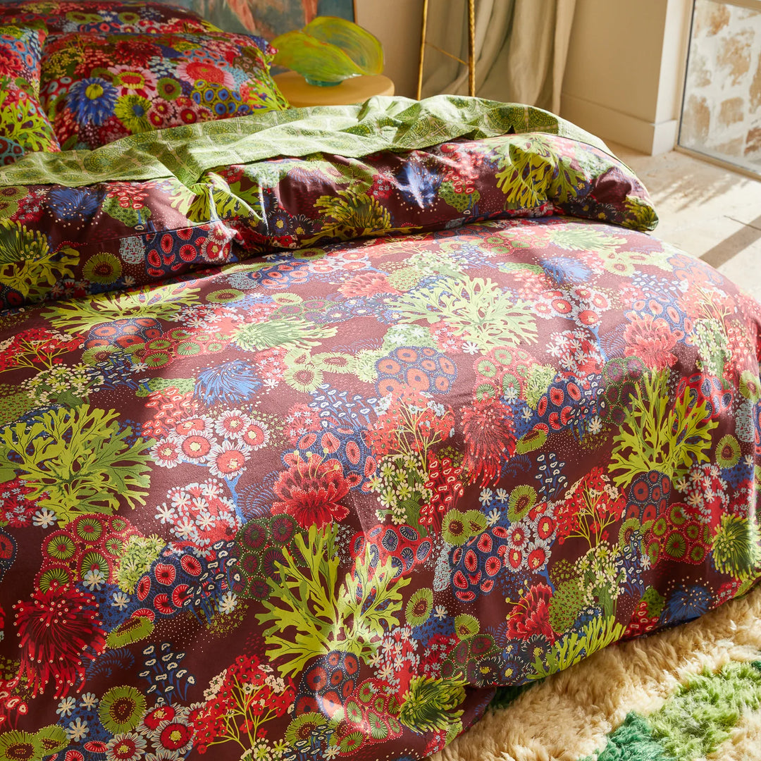 Sage x Clare Cora Cotton Quilt Cover - Garnet