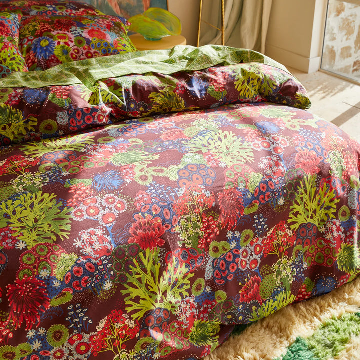 Sage x Clare Cora Cotton Quilt Cover - Garnet