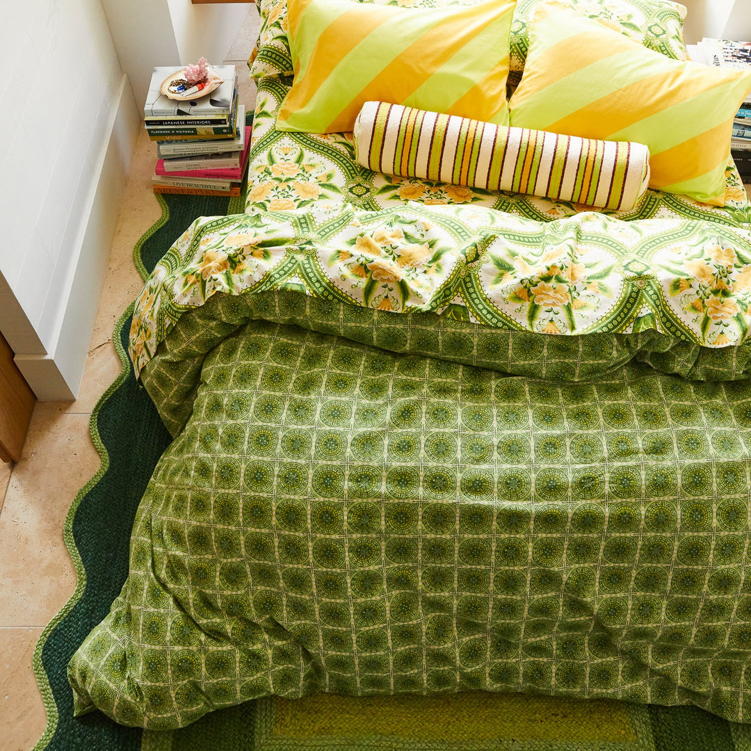 Sage x Clare Gabriella Cotton Quilt Cover - Key Lime