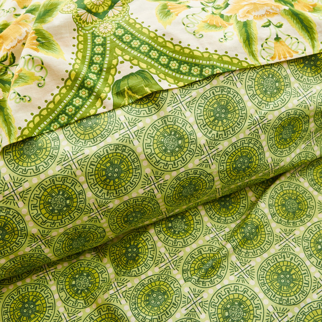 Sage x Clare Gabriella Cotton Quilt Cover - Key Lime