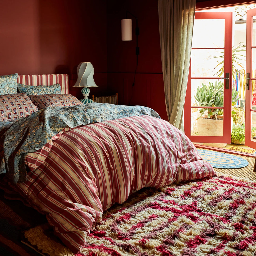 Sage x Clare Selene Cotton Quilt Cover - Crimson