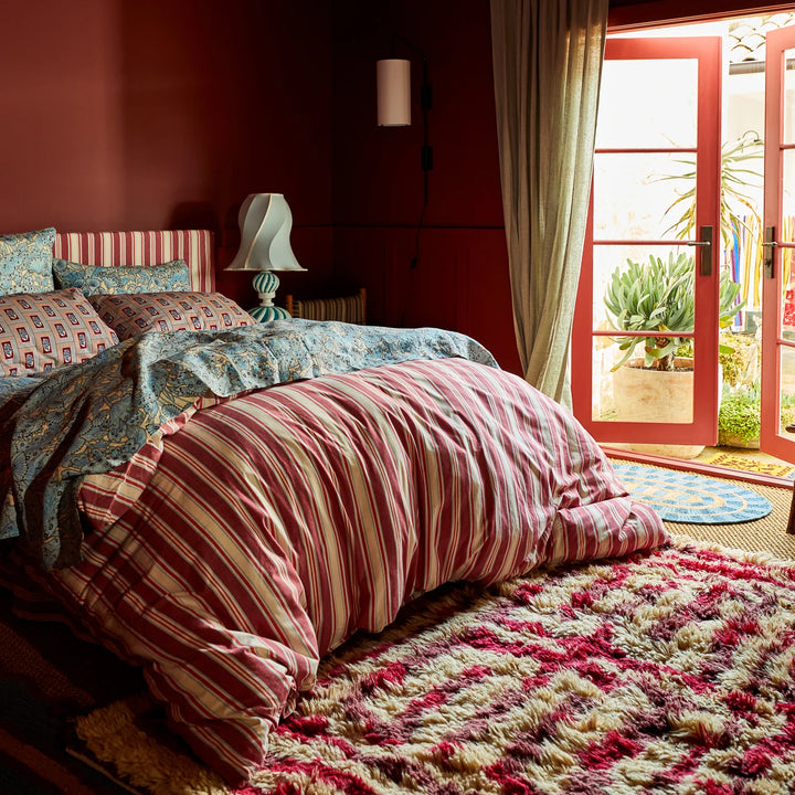 Sage x Clare Selene Cotton Quilt Cover - Crimson